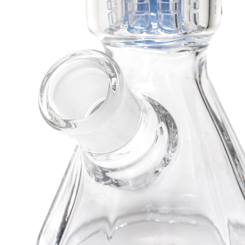 Shooters - 12" Tree Perc Diamond Base Beaker - Milky Blue Accent - The Cave