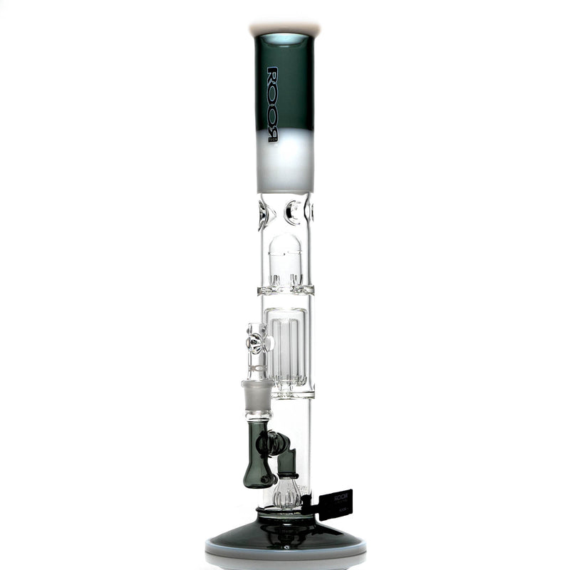 ROOR.US - 99 Series - 18” Fixed Straight w/ Barrel Perc - Smoke & White - Black & White Label - The Cave