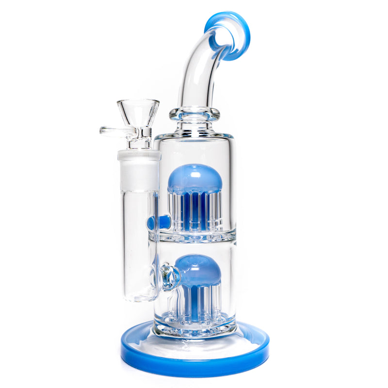 Shooters - Double Tree Perc Rig - Milky Blue Accents - The Cave