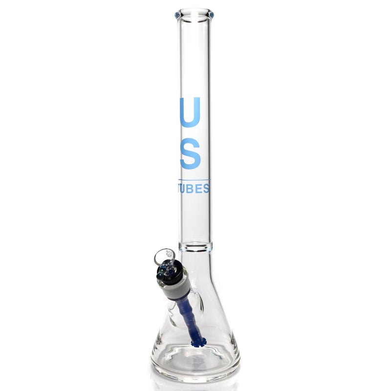 US Tubes - 20" Beaker 50x5 w/ 29mm Joint - Constriction - Blue Vertical Label - The Cave