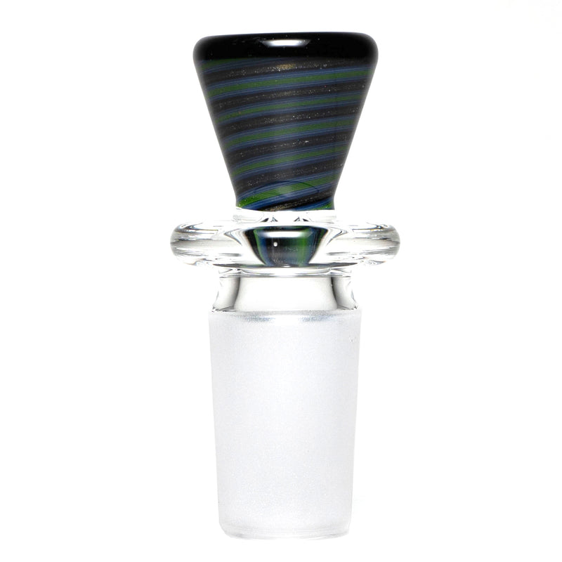 Aaron Vigil - Worked Martini Slide - 18mm - Black, Green & Purple w/ Steelwool - The Cave