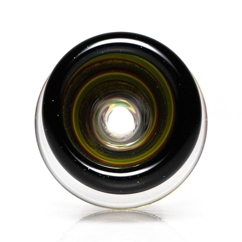 Aaron Vigil - Worked Martini Slide - 18mm - Rasta w/ Metal Fleck - The Cave