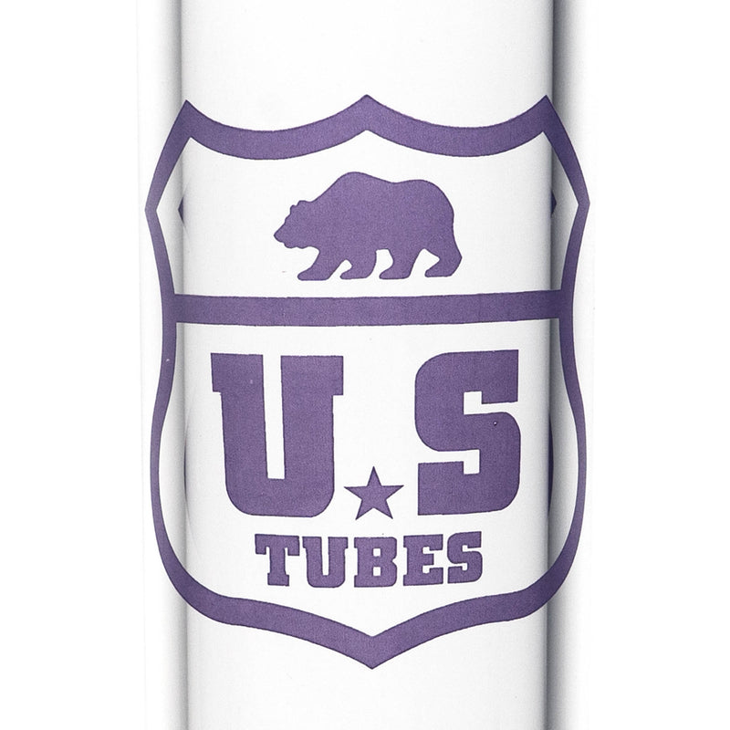 US Tubes - 12" Beaker 50x5 - Ice Pinch - Purple Highway Outline - The Cave