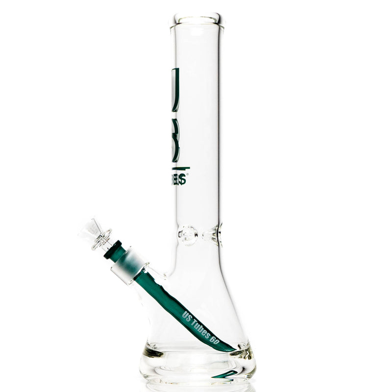 US Tubes - 14" Beaker 50x5 - Ice Pinch - Teal Shadow Label - The Cave