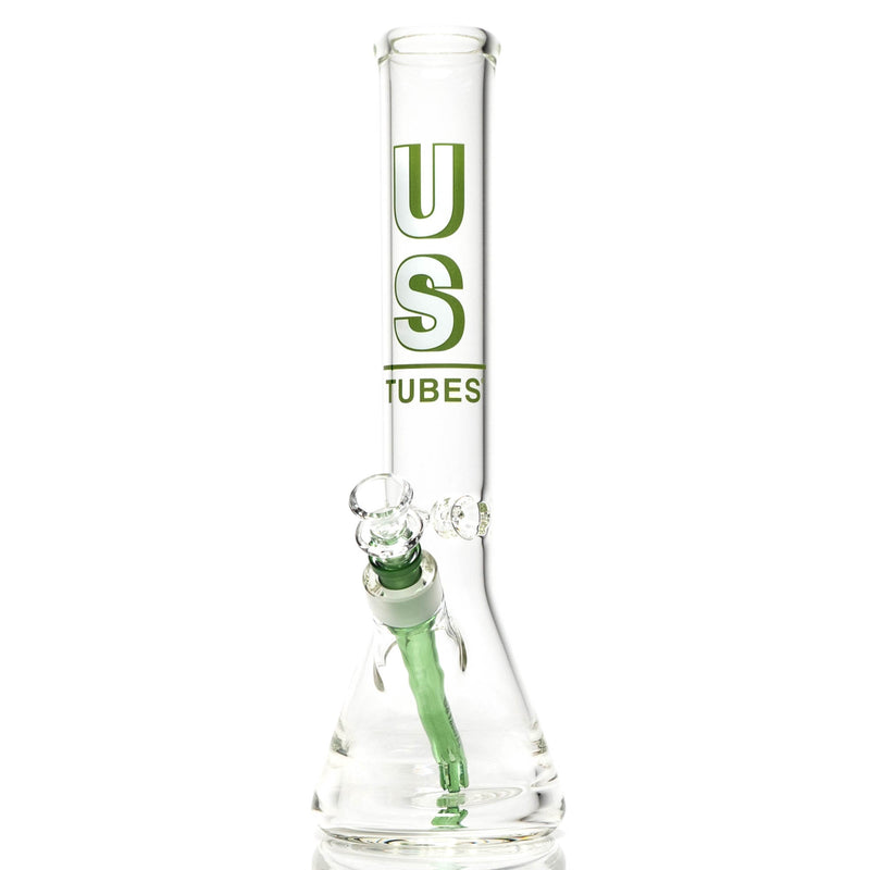 US Tubes - 14" Beaker 50x5 - Ice Pinch - Green Shadow Label - The Cave