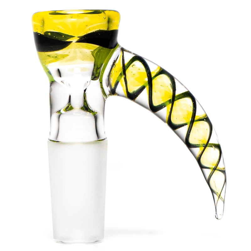 Pho_Sco - Single Hole Linework Horn Slide - 14mm - Lemon Drop, Steelwool & Black