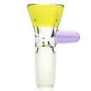 Unity Glassworks - Single Hole Martini Slide - 14mm - CFL Sunset Slyme & Purple Rain - The Cave