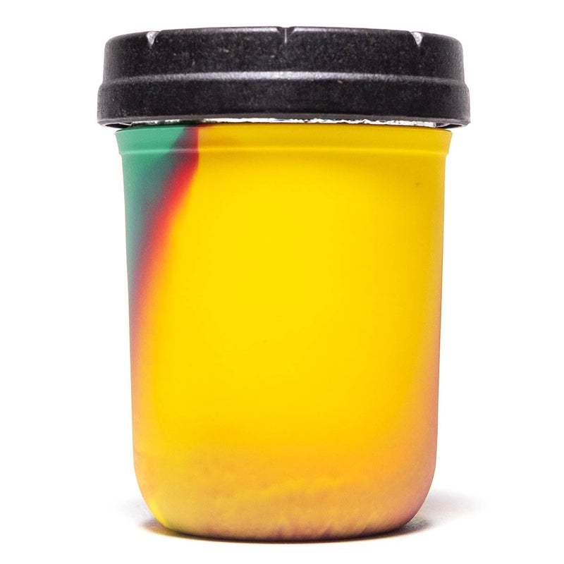 Re:Stash - Rasta Tie Dye Jar w/ Black Lid - 8oz - The Cave