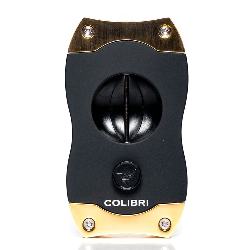 Colibri - Cigar Cutter - V-Cut - Black & Gold - The Cave