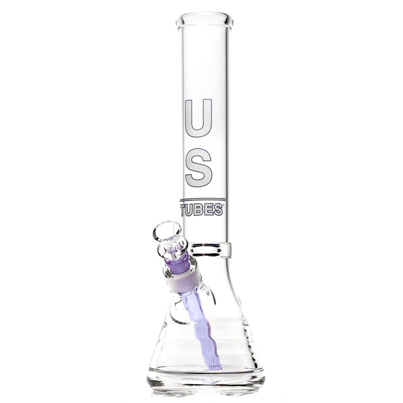 US Tubes - 14" Beaker 50x5 - Constriction - Purple Vertical Label - The Cave