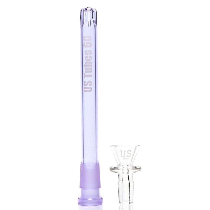 US Tubes - 14" Beaker 50x5 - Constriction - Purple Vertical Label - The Cave